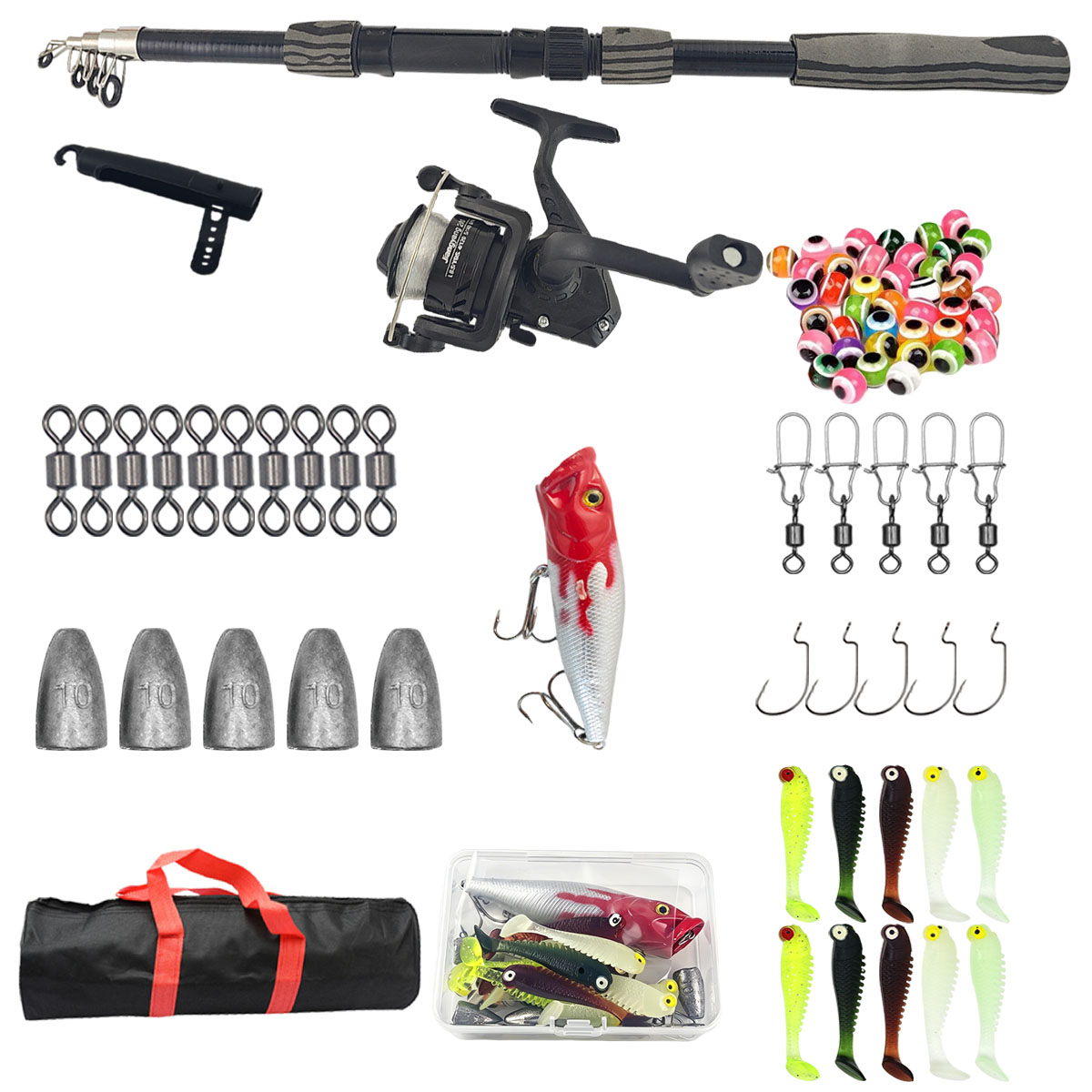 Fishing Rod Combo - Портативный телескопический рыболовный набор 1,8 м,